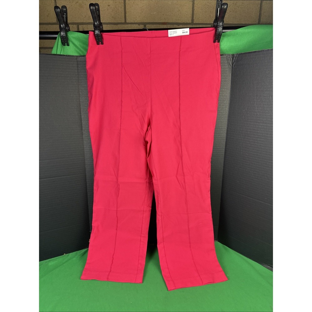 Rafaella Womens Crop Pintuck Pant Raspberry Pink RSBSG066 Size 18